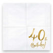 Picture of 40TH BIRTHDAY WHITE PAPER NAPKINS 33 X 33CM - 20 PACK